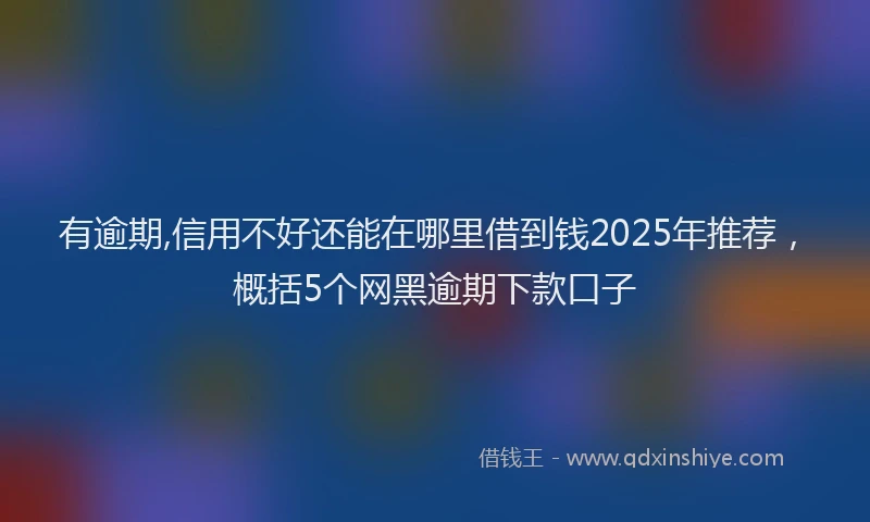有逾期,信用不好还能在哪里借到钱2025年推荐，概括5个网黑逾期下款口子