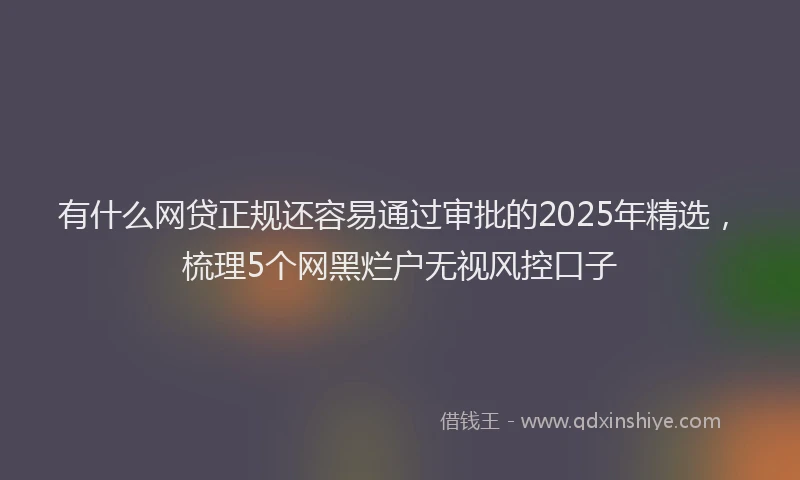 有什么网贷正规还容易通过审批的2025年精选，梳理5个网黑烂户无视风控口子