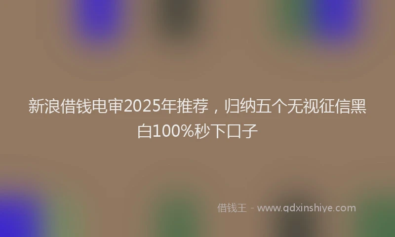 新浪借钱电审2025年推荐，归纳五个无视征信黑白100%秒下口子