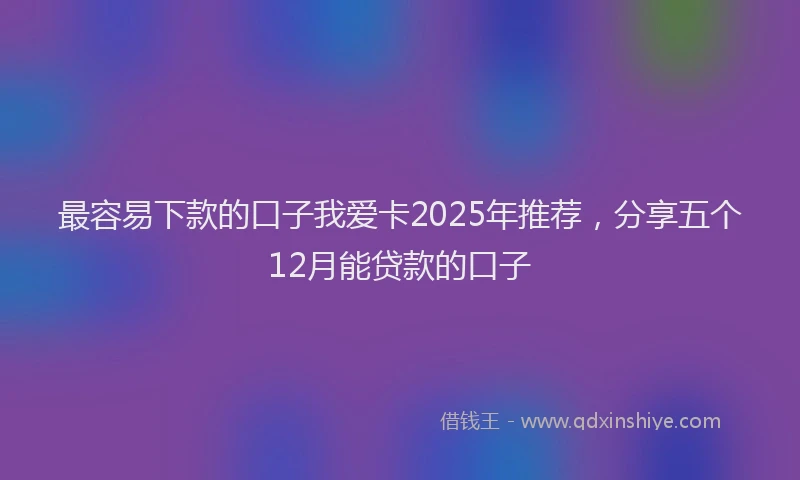 最容易下款的口子我爱卡2025年推荐，分享五个12月能贷款的口子