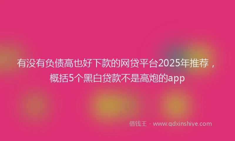 有没有负债高也好下款的网贷平台2025年推荐，概括5个黑白贷款不是高炮的app