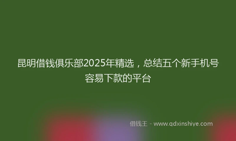 昆明借钱俱乐部2025年精选，总结五个新手机号容易下款的平台