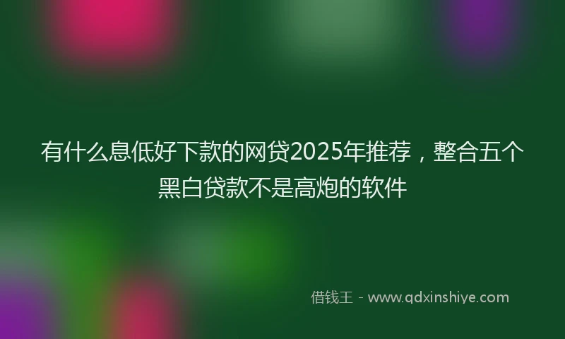 有什么息低好下款的网贷2025年推荐，整合五个黑白贷款不是高炮的软件