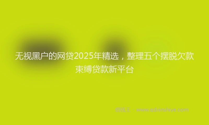 无视黑户的网贷2025年精选，整理五个摆脱欠款束缚贷款新平台