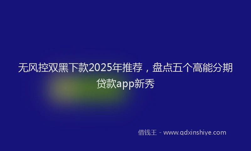 无风控双黑下款2025年推荐，盘点五个高能分期贷款app新秀