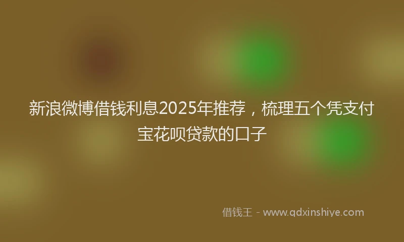 新浪微博借钱利息2025年推荐，梳理五个凭支付宝花呗贷款的口子
