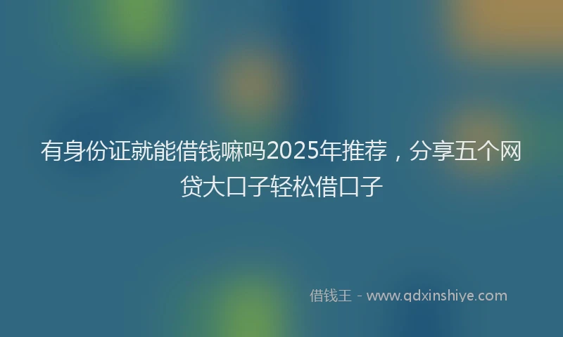 有身份证就能借钱嘛吗2025年推荐，分享五个网贷大口子轻松借口子