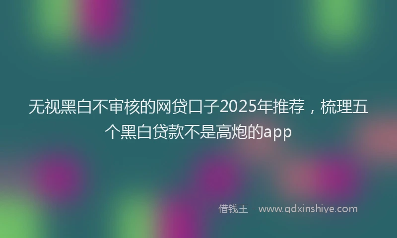 无视黑白不审核的网贷口子2025年推荐，梳理五个黑白贷款不是高炮的app