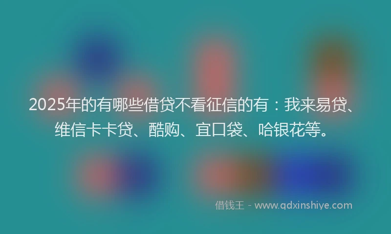 2025年的有哪些借贷不看征信的有：我来易贷、维信卡卡贷、酷购、宜口袋、哈银花等。
