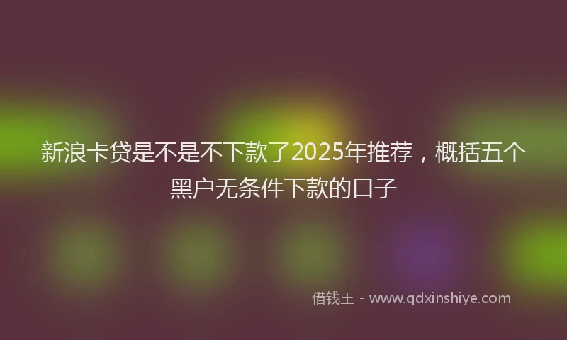 新浪卡贷是不是不下款了2025年推荐，概括五个黑户无条件下款的口子