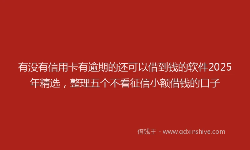 有没有信用卡有逾期的还可以借到钱的软件2025年精选，整理五个不看征信小额借钱的口子