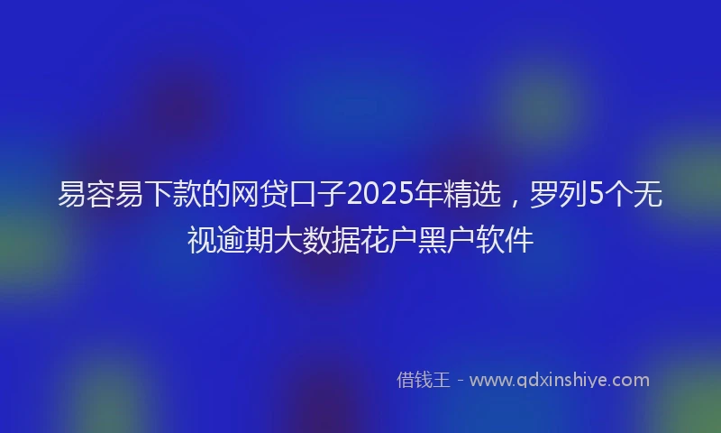 易容易下款的网贷口子2025年精选，罗列5个无视逾期大数据花户黑户软件