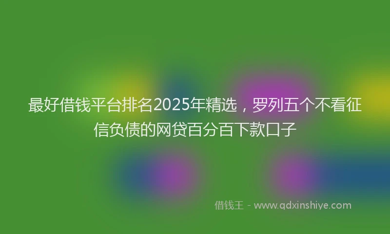 最好借钱平台排名2025年精选，罗列五个不看征信负债的网贷百分百下款口子