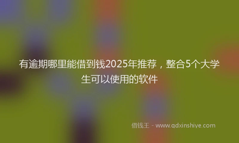 有逾期哪里能借到钱2025年推荐，整合5个大学生可以使用的软件