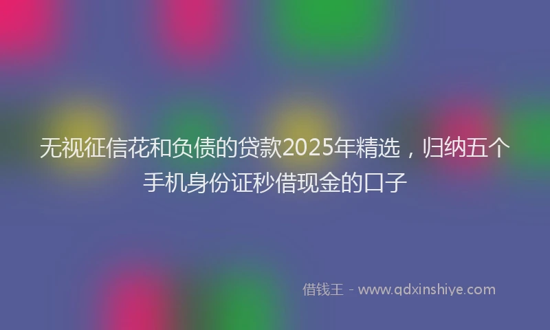 无视征信花和负债的贷款2025年精选，归纳五个手机身份证秒借现金的口子