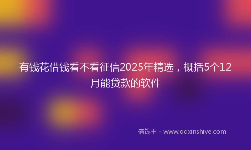 有钱花借钱看不看征信2025年精选，概括5个12月能贷款的软件
