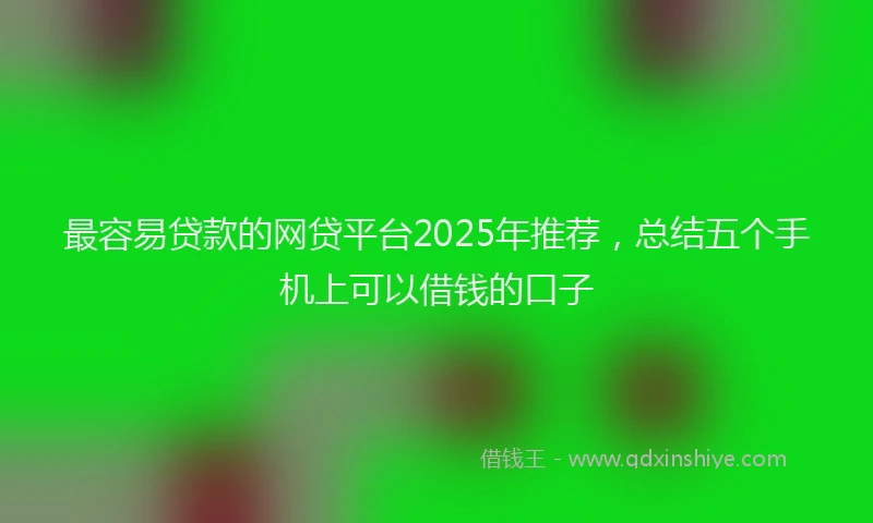 最容易贷款的网贷平台2025年推荐，总结五个手机上可以借钱的口子