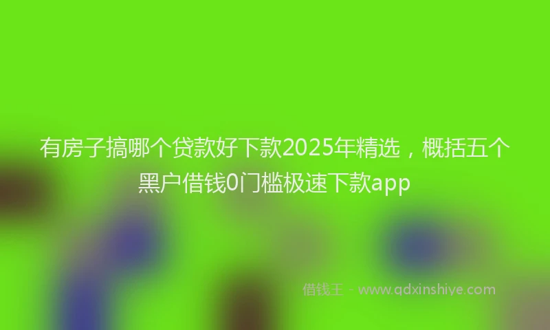 有房子搞哪个贷款好下款2025年精选，概括五个黑户借钱0门槛极速下款app