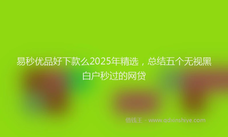 易秒优品好下款么2025年精选，总结五个无视黑白户秒过的网贷