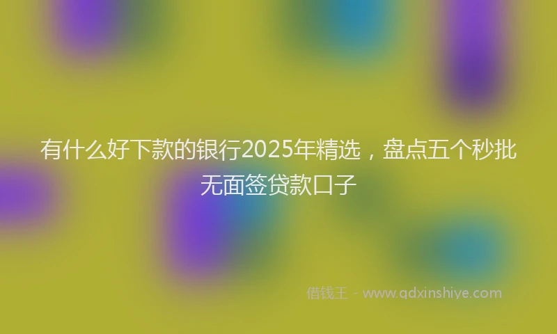 有什么好下款的银行2025年精选，盘点五个秒批无面签贷款口子