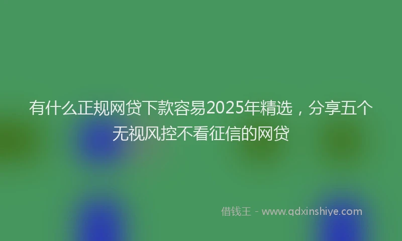 有什么正规网贷下款容易2025年精选，分享五个无视风控不看征信的网贷