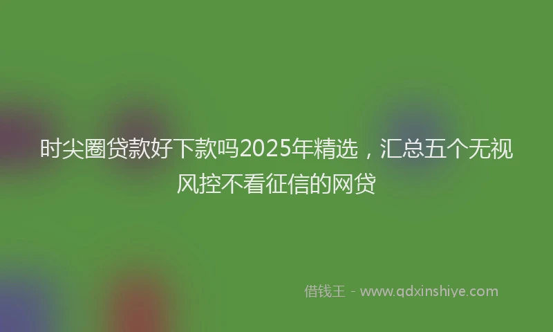 时尖圈贷款好下款吗2025年精选，汇总五个无视风控不看征信的网贷
