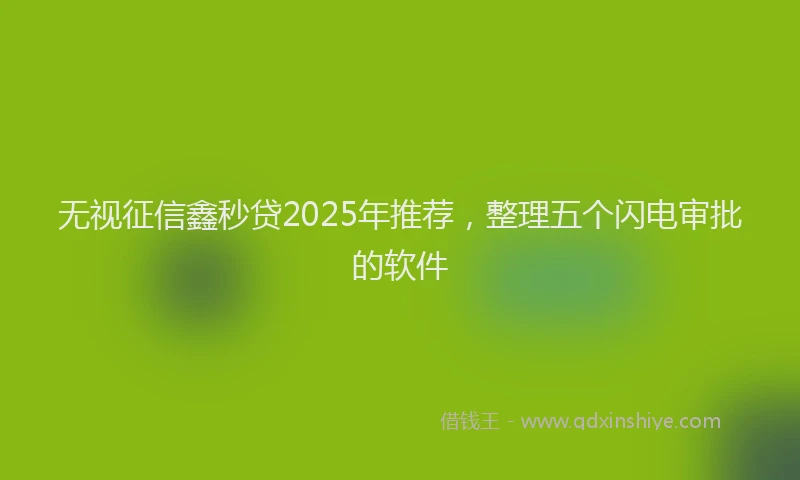 无视征信鑫秒贷2025年推荐，整理五个闪电审批的软件