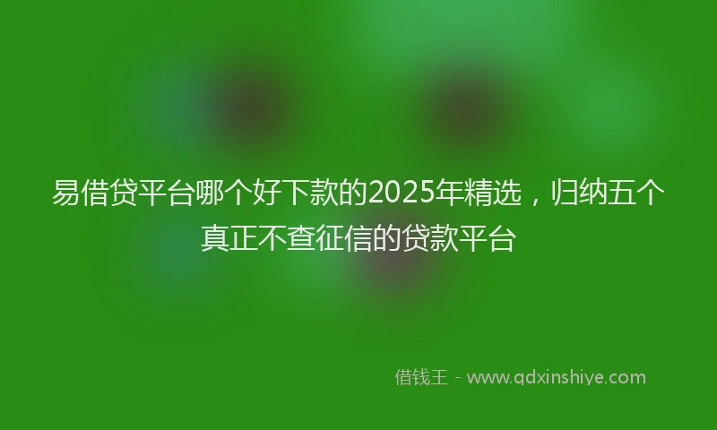 易借贷平台哪个好下款的2025年精选，归纳五个真正不查征信的贷款平台