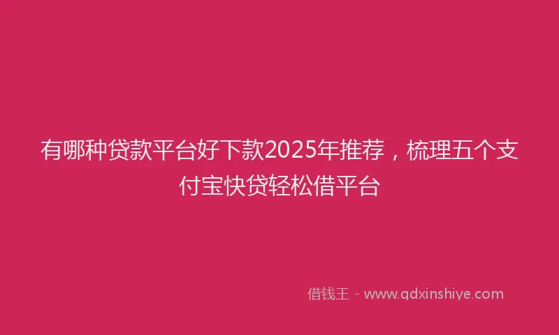有哪种贷款平台好下款2025年推荐，梳理五个支付宝快贷轻松借平台
