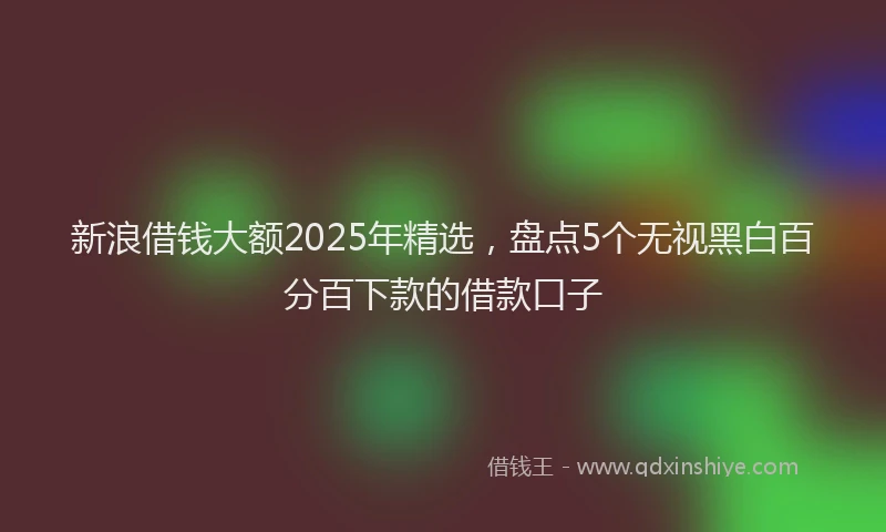 新浪借钱大额2025年精选，盘点5个无视黑白百分百下款的借款口子