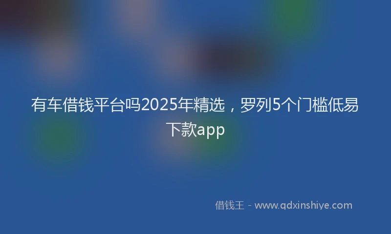有车借钱平台吗2025年精选，罗列5个门槛低易下款app