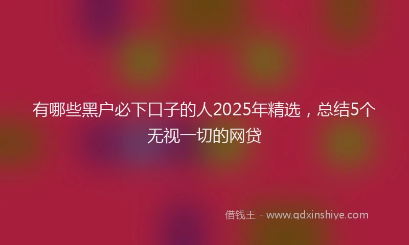 有哪些黑户必下口子的人2025年精选，总结5个无视一切的网贷