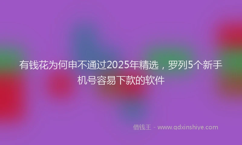 有钱花为何申不通过2025年精选，罗列5个新手机号容易下款的软件