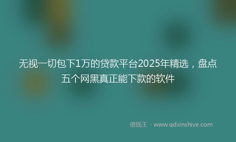 无视一切包下1万的贷款平台2025年精选，盘点五个网黑真正能下款的软件