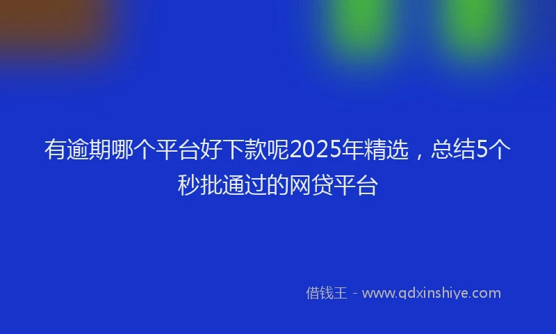 有逾期哪个平台好下款呢2025年精选，总结5个秒批通过的网贷平台
