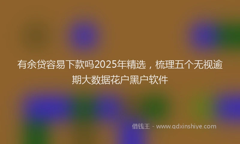有余贷容易下款吗2025年精选，梳理五个无视逾期大数据花户黑户软件
