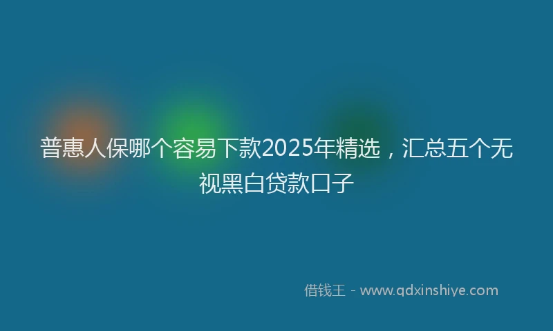 普惠人保哪个容易下款2025年精选，汇总五个无视黑白贷款口子