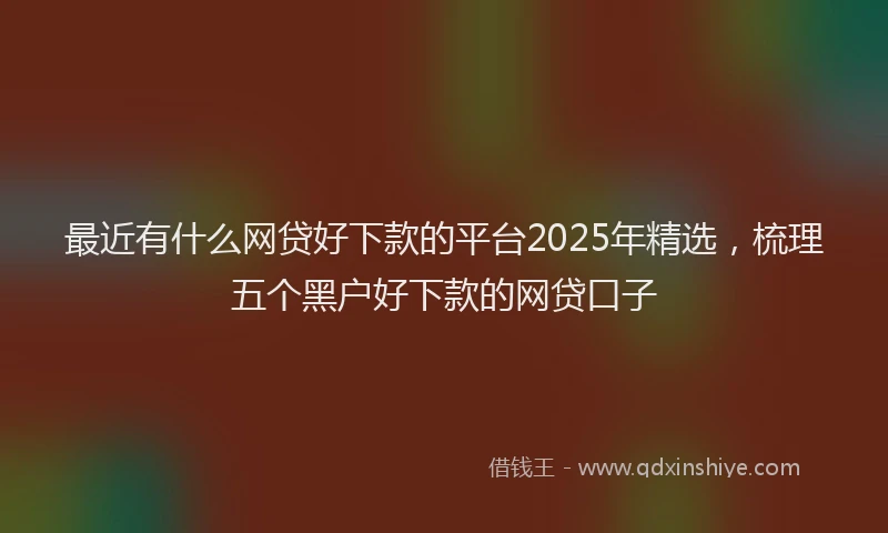最近有什么网贷好下款的平台2025年精选，梳理五个黑户好下款的网贷口子
