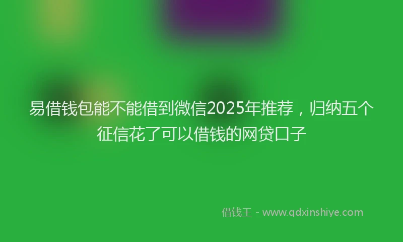 易借钱包能不能借到微信2025年推荐，归纳五个征信花了可以借钱的网贷口子