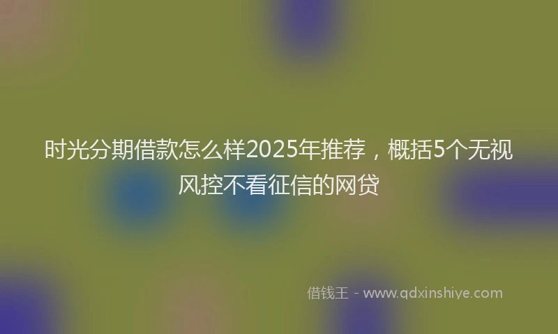 时光分期借款怎么样2025年推荐，概括5个无视风控不看征信的网贷