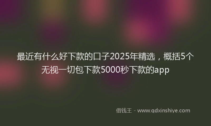 最近有什么好下款的口子2025年精选，概括5个无视一切包下款5000秒下款的app