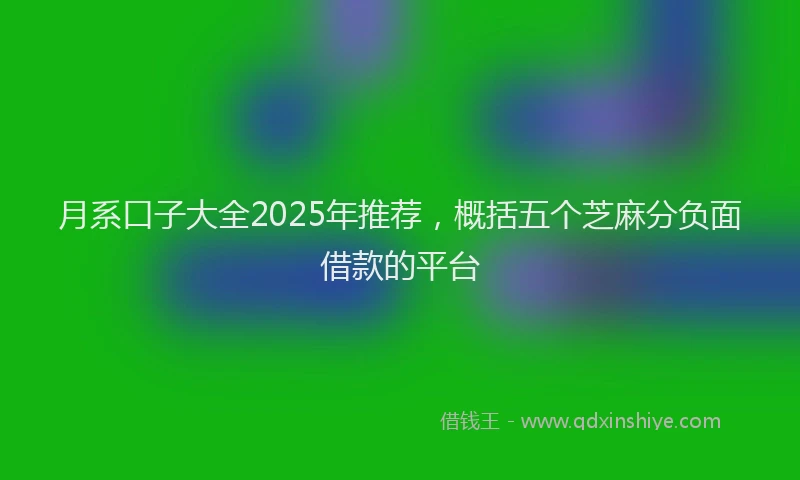 月系口子大全2025年推荐，概括五个芝麻分负面借款的平台
