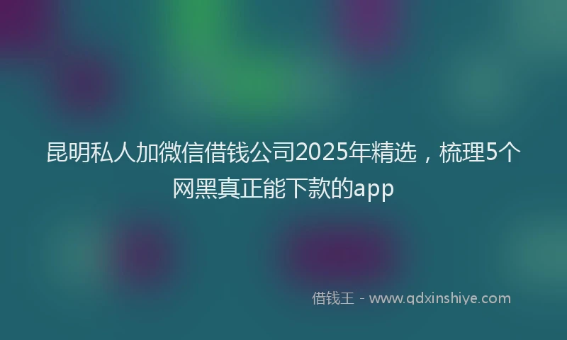 昆明私人加微信借钱公司2025年精选，梳理5个网黑真正能下款的app