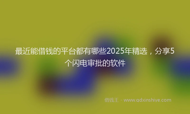 最近能借钱的平台都有哪些2025年精选，分享5个闪电审批的软件