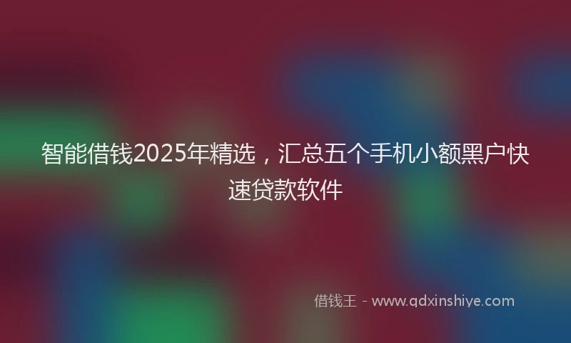 智能借钱2025年精选，汇总五个手机小额黑户快速贷款软件