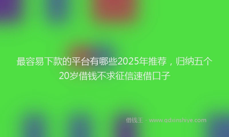 最容易下款的平台有哪些2025年推荐，归纳五个20岁借钱不求征信速借口子