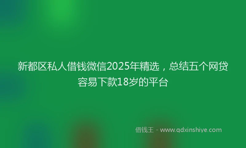 新都区私人借钱微信2025年精选，总结五个网贷容易下款18岁的平台