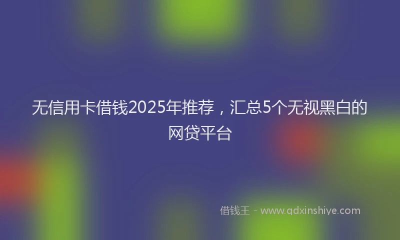 无信用卡借钱2025年推荐，汇总5个无视黑白的网贷平台