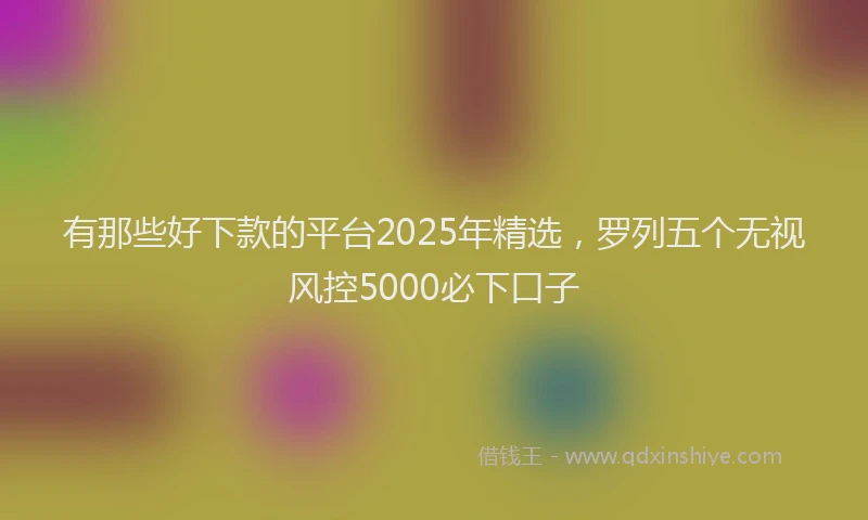 有那些好下款的平台2025年精选，罗列五个无视风控5000必下口子