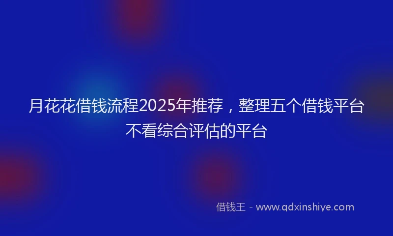 月花花借钱流程2025年推荐，整理五个借钱平台不看综合评估的平台
